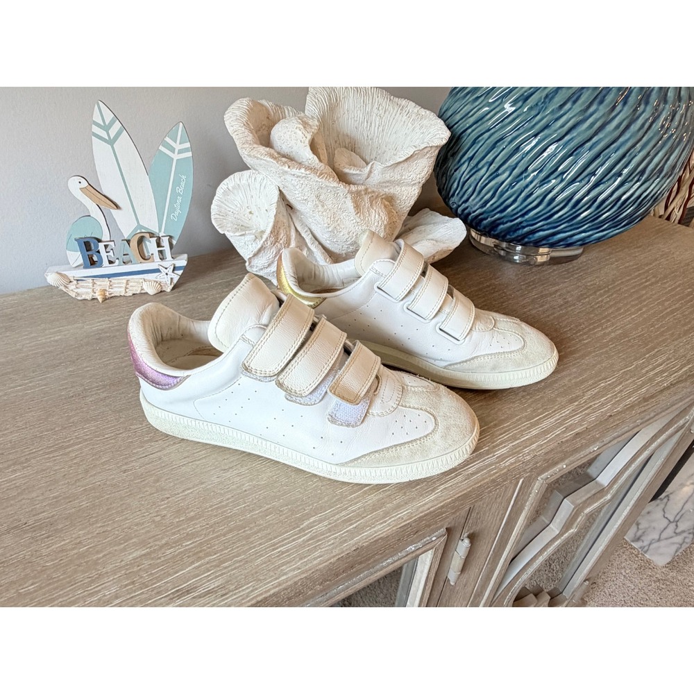 Isabel Marant Beth Sneakers Womens White Metallic Size 37